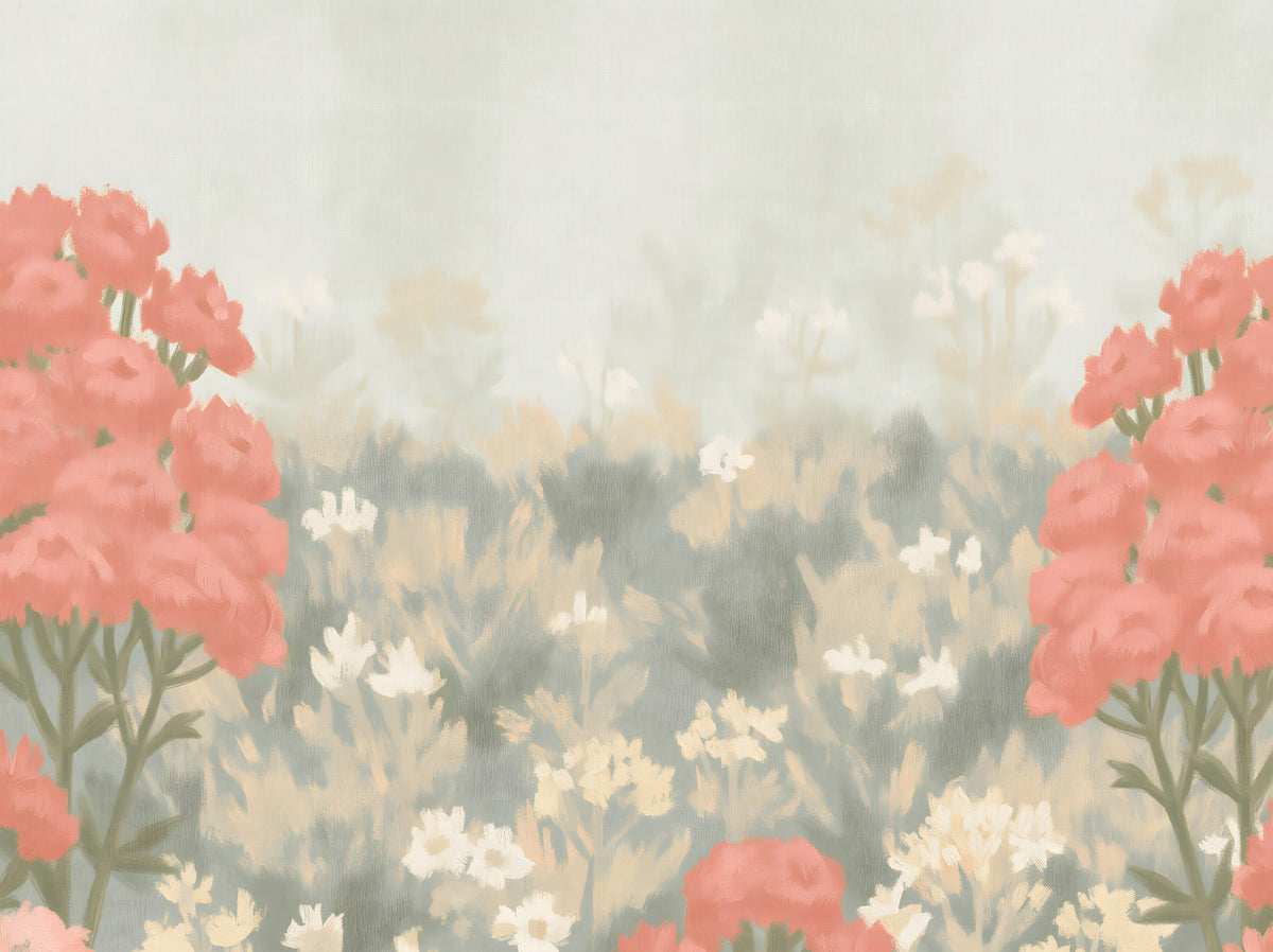 Blush Meadow Botanical Wall Mural in your room