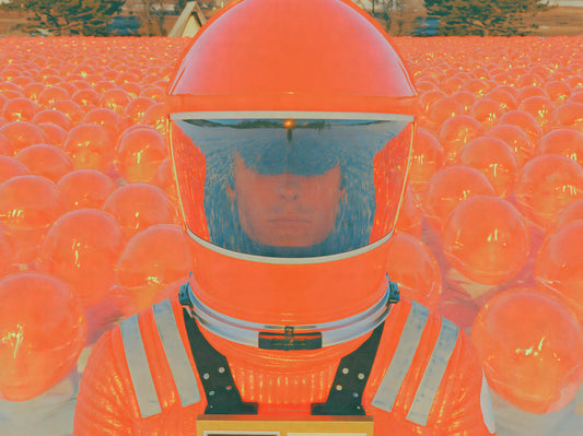 Neon Astronaut Field Wall Mural