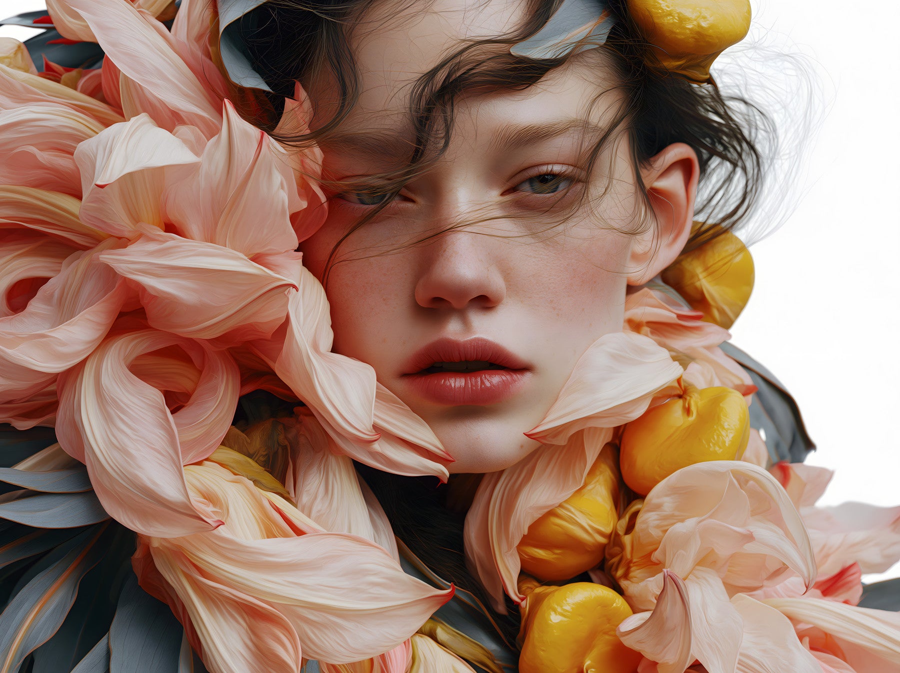 Ethereal Floral Portrait Wall Mural