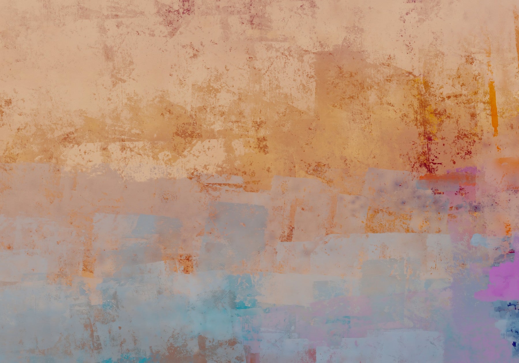 Sunset Horizon Brushstrokes Wall Mural