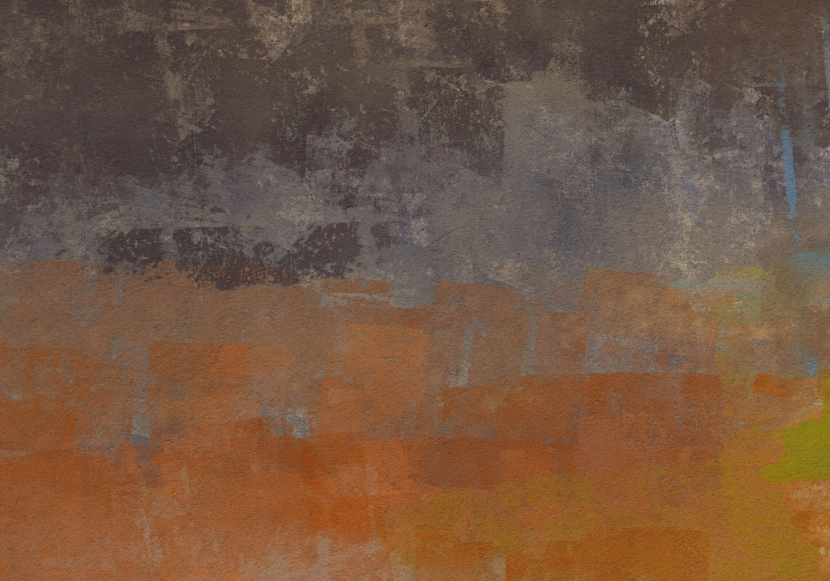 Abstract Layers of Ochre Wall Mural in your room — zoomed