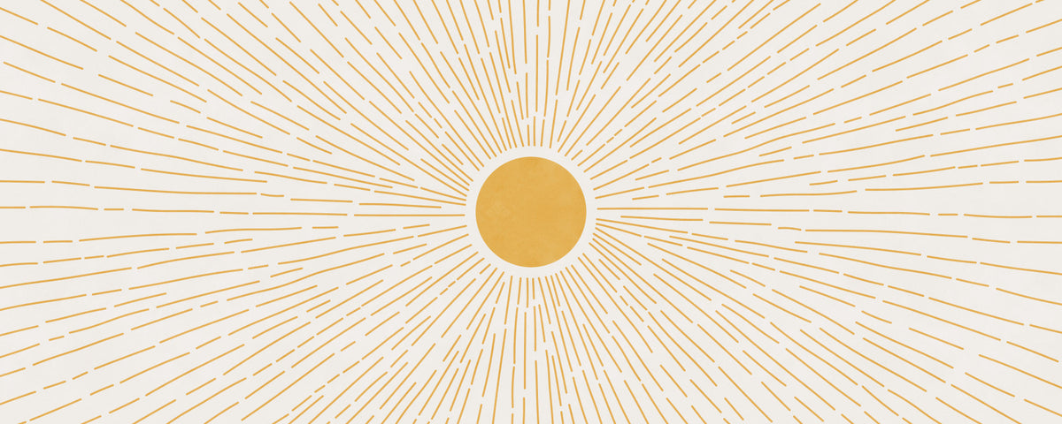 Golden Sunburst Minimalist Rays Wall Mural in your room
