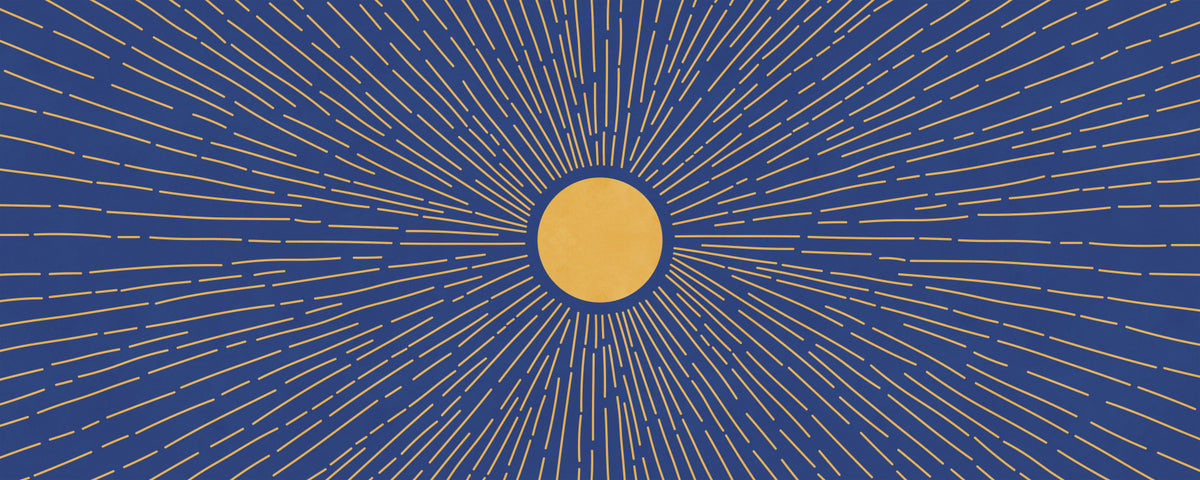 Radiant Solar Burst Abstract Wall Mural in your room — zoomed