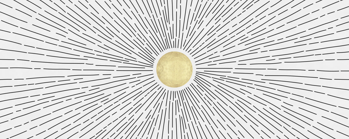 Golden Sunburst Radiance Wall Mural in your room
