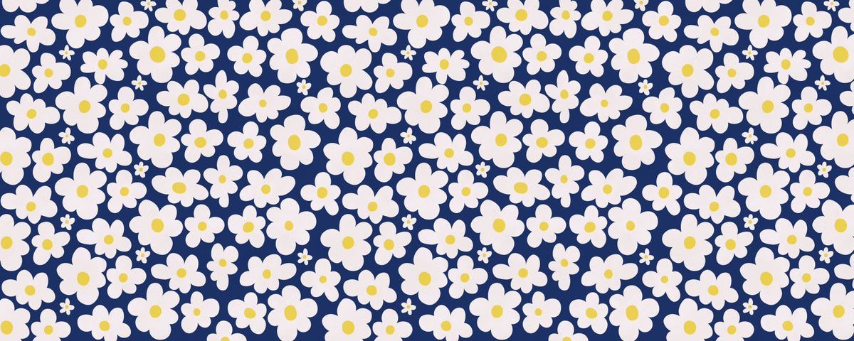 Midnight Daisy Field Pattern Wall Mural in your room