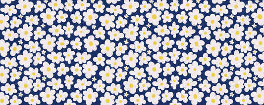 Midnight Daisy Field Pattern Wall Mural