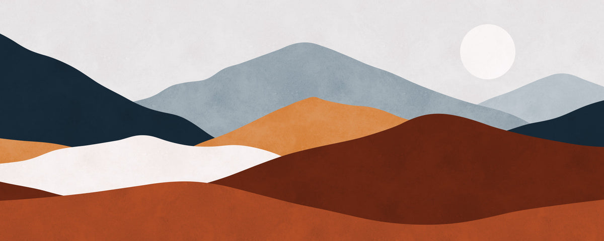 Minimalist Painted Mountain Horizon Wall Mural in your room