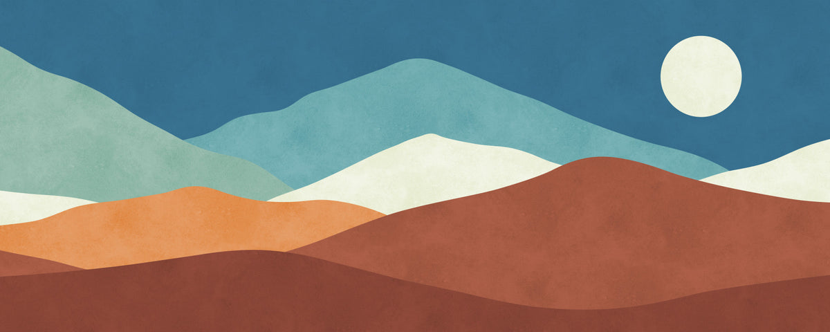 Minimalist Desert Dusk Landscape Wall Mural in your room
