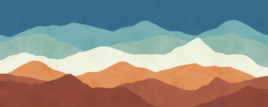 Serene Layered Mountain Horizon Wall Mural