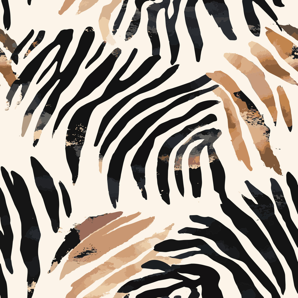 Abstract Zebra Stripe Brushwork Wallpaper⁠ in your room
