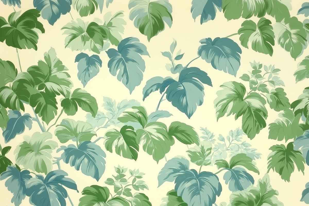 Verdant Jungle Foliage Pattern Wall Mural in your room