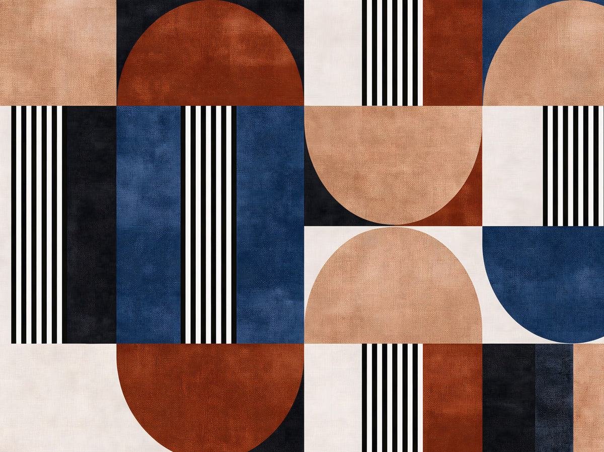 Modern Geometric Mosaic Wall Mural in your room — zoomed