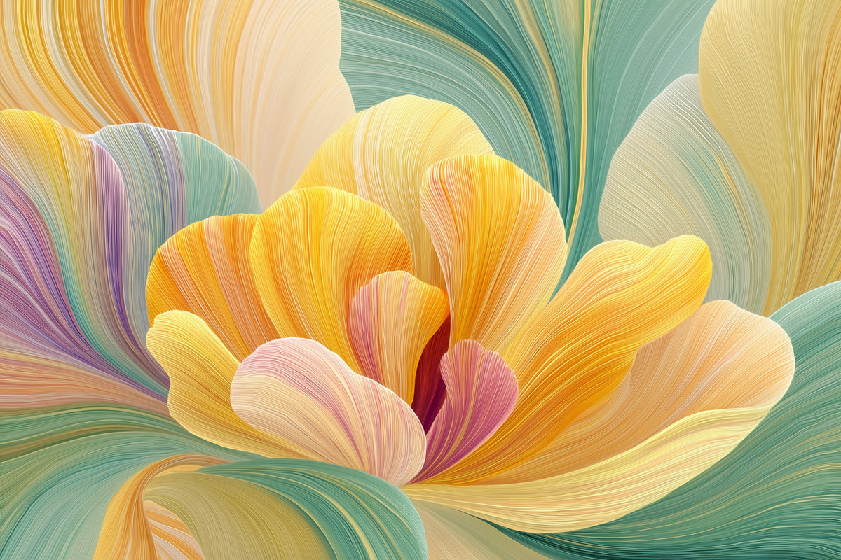 Pastel Petal Layers Wall Mural in your room