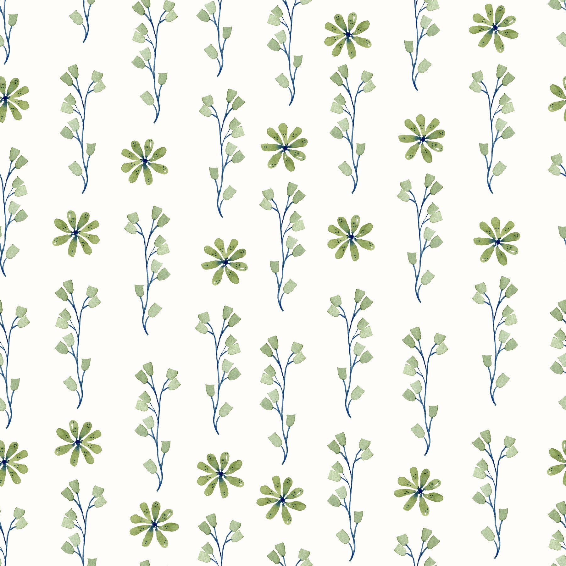 Minimalist Green Sprig Botanical Wallpaper⁠