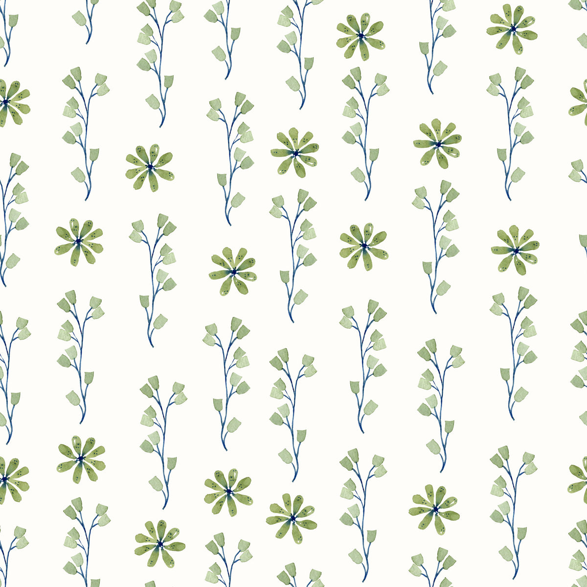 Minimalist Green Sprig Botanical Wallpaper⁠ in your room — zoomed