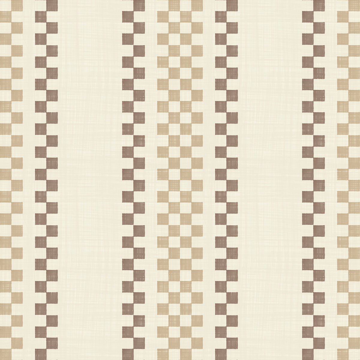 Ticking Checker Stripes - Beige & Chocolate Wallpaper⁠ in your room