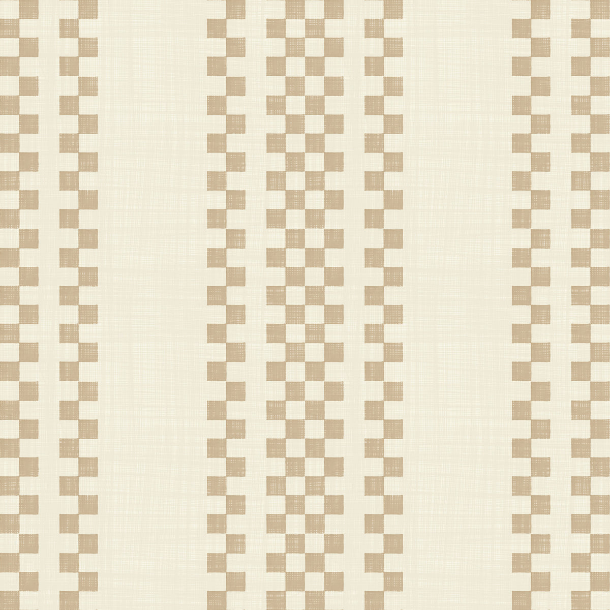 Ticking Checker Stripes - Beige Wallpaper⁠ in your room — zoomed