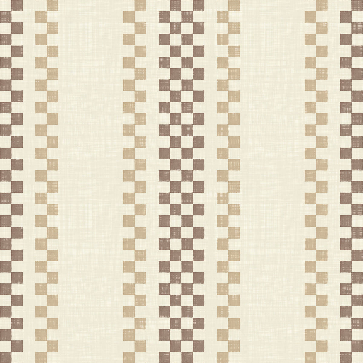 Ticking Checker Stripes - Chocolate & Beige Wallpaper⁠ in your room