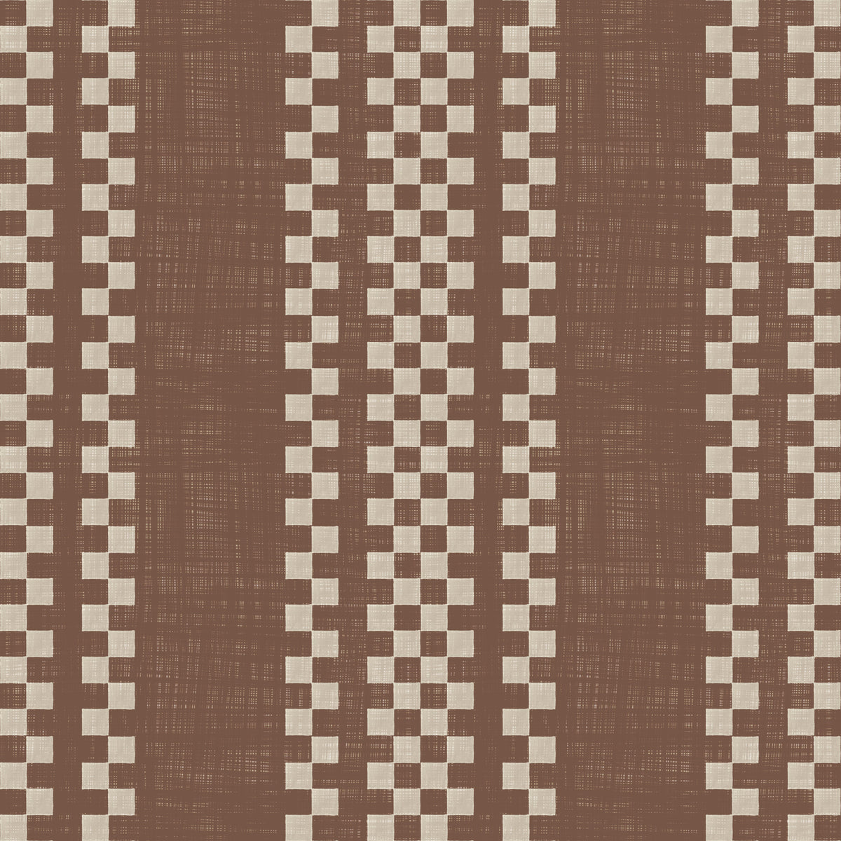 Ticking Checker Stripes - Chocolate Canvas Wallpaper⁠ in your room — zoomed