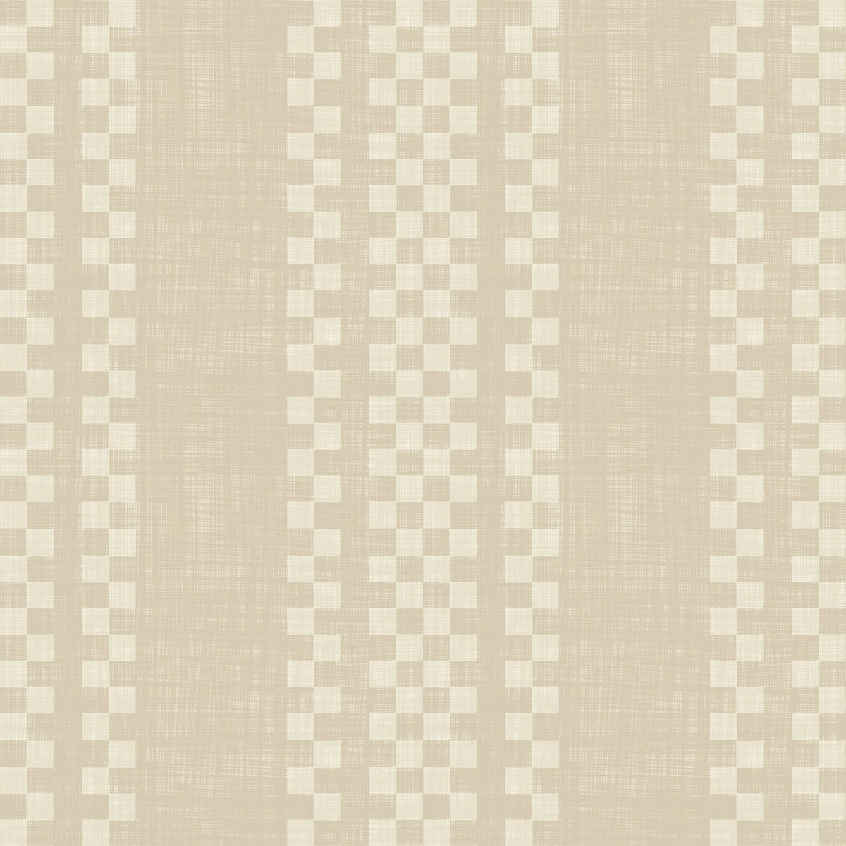 Ticking Checker Stripes - Cream Canvas Wallpaper⁠ in your room