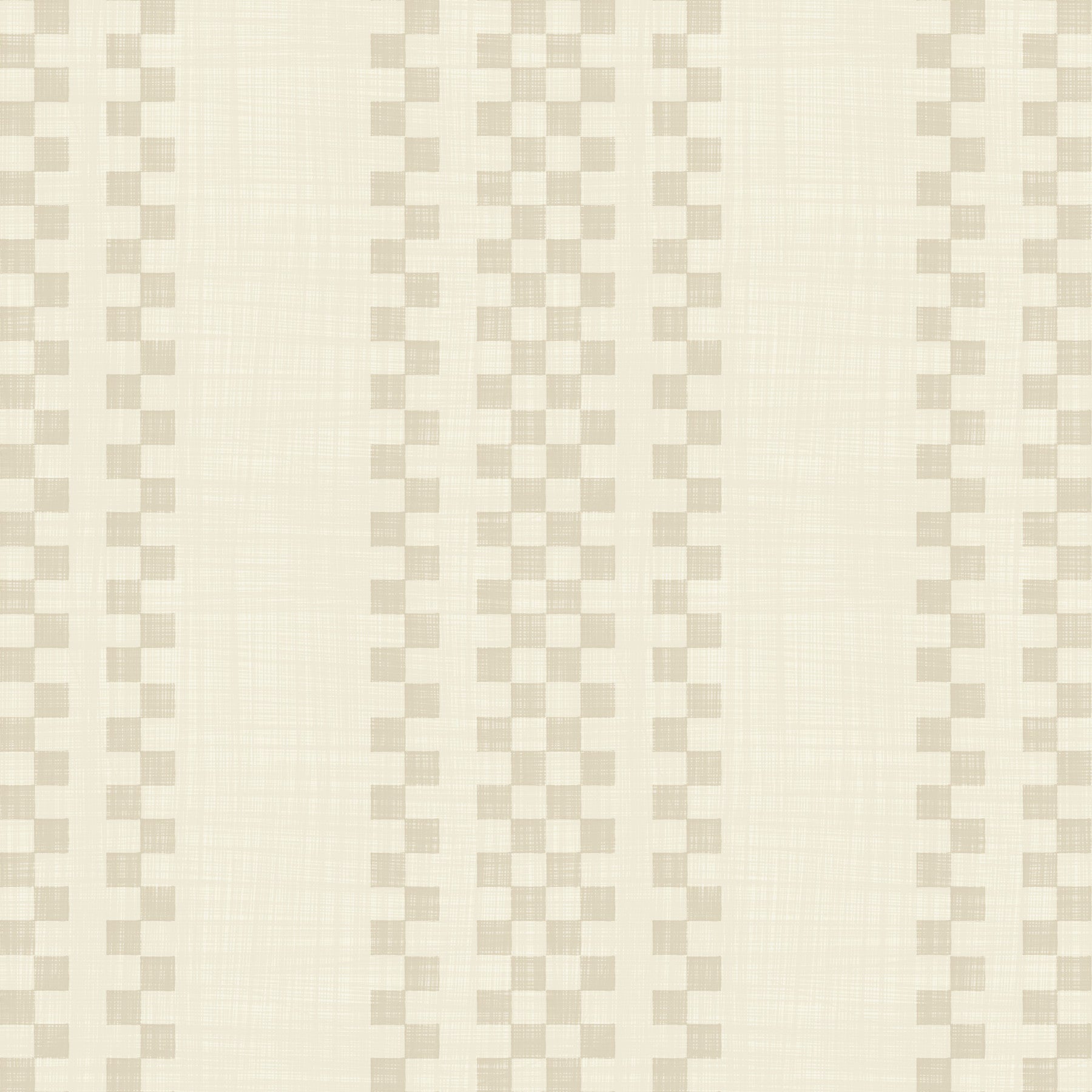 Ticking Checker Stripes - Cream Wallpaper⁠
