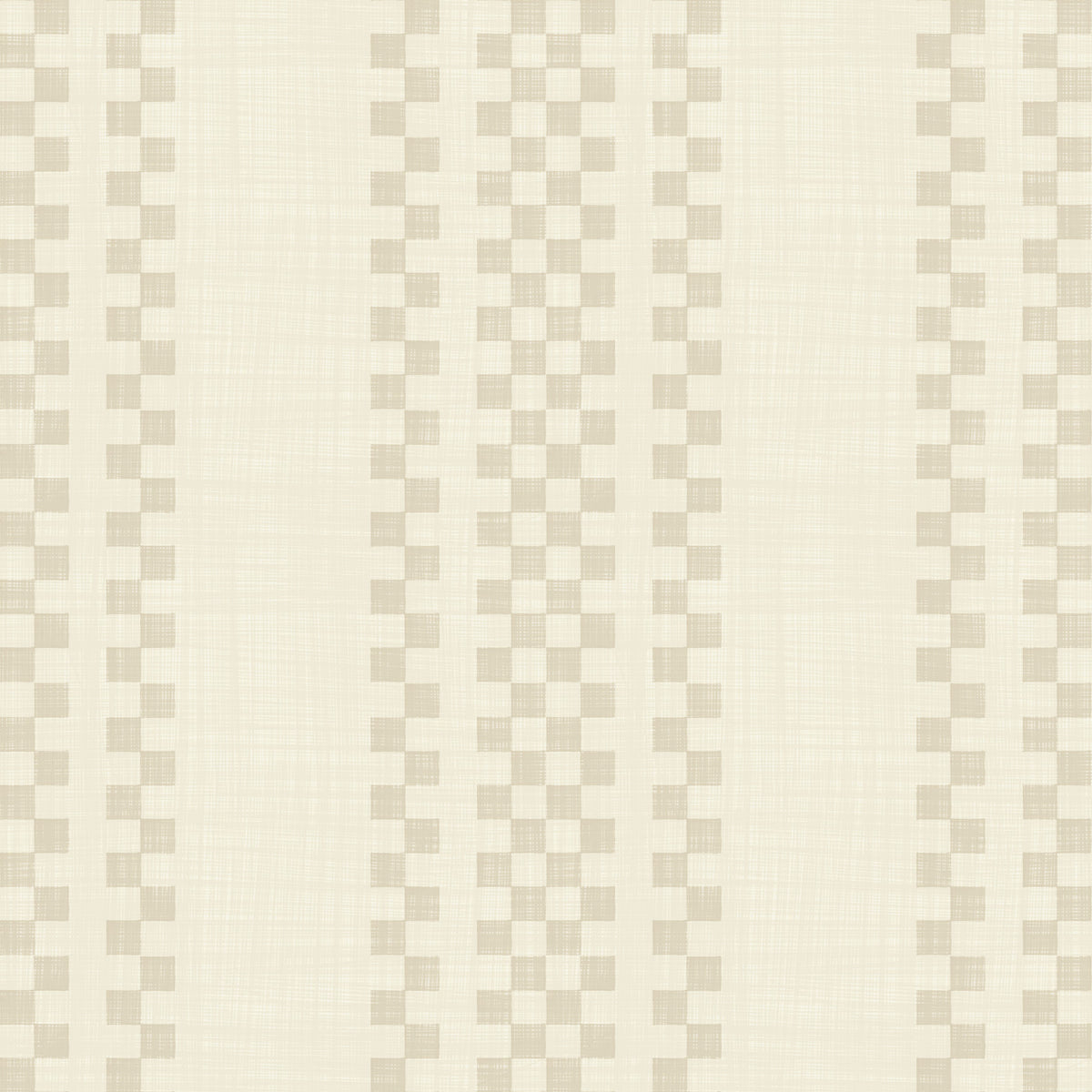 Ticking Checker Stripes - Cream Wallpaper⁠ in your room