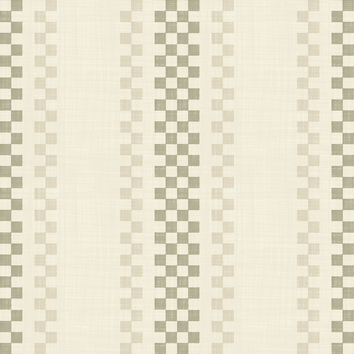 Ticking Checker Stripes - Sage & Cream Wallpaper⁠ in your room — zoomed