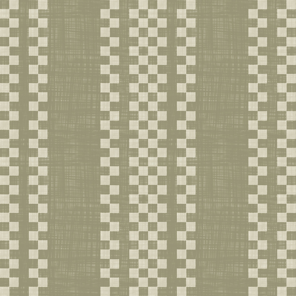 Ticking Checker Stripes - Sage Canvas Wallpaper⁠ in your room — zoomed