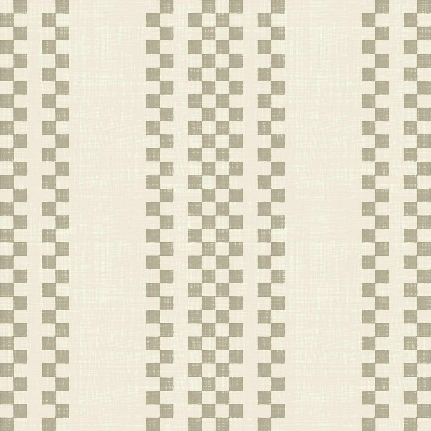 Ticking Checker Stripes - Sage Wallpaper⁠