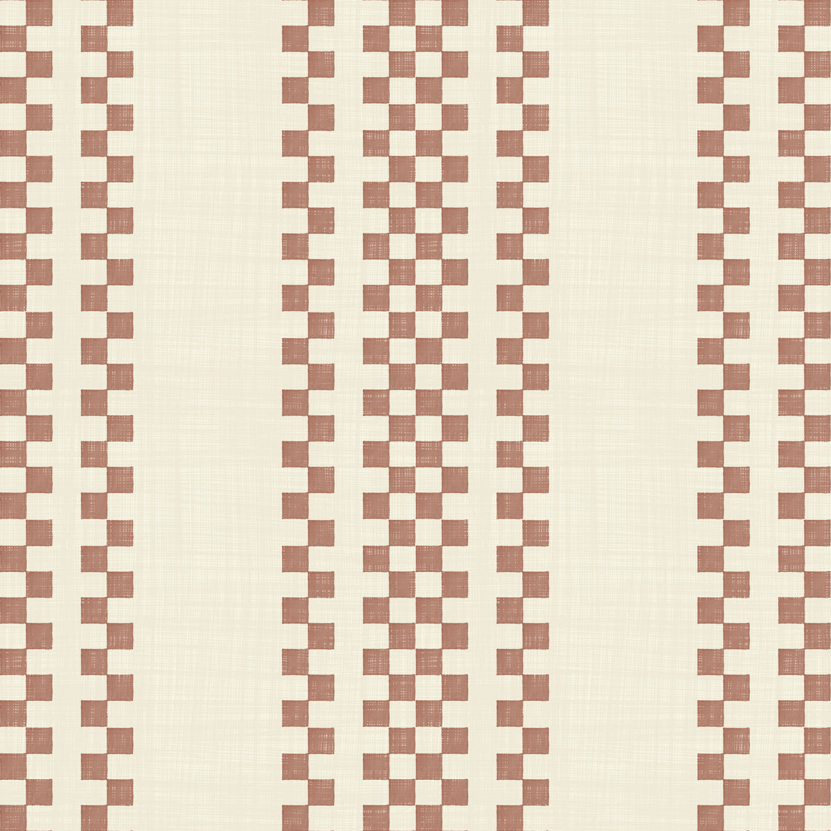 Ticking Checker Stripes - Terracotta Wallpaper⁠ in your room