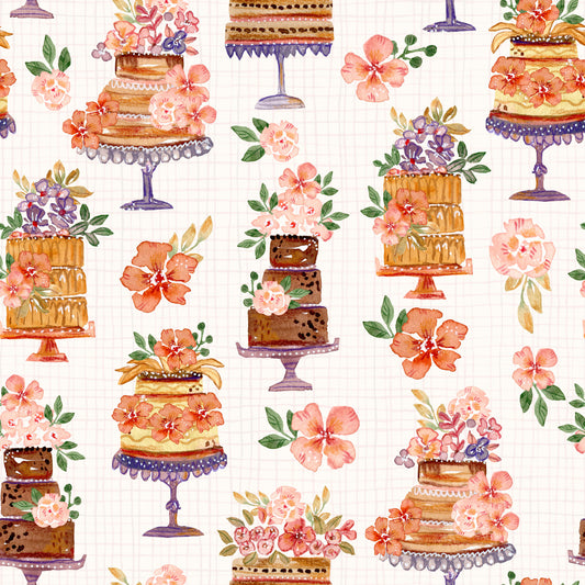 Floral Cake Celebration Wall Mural