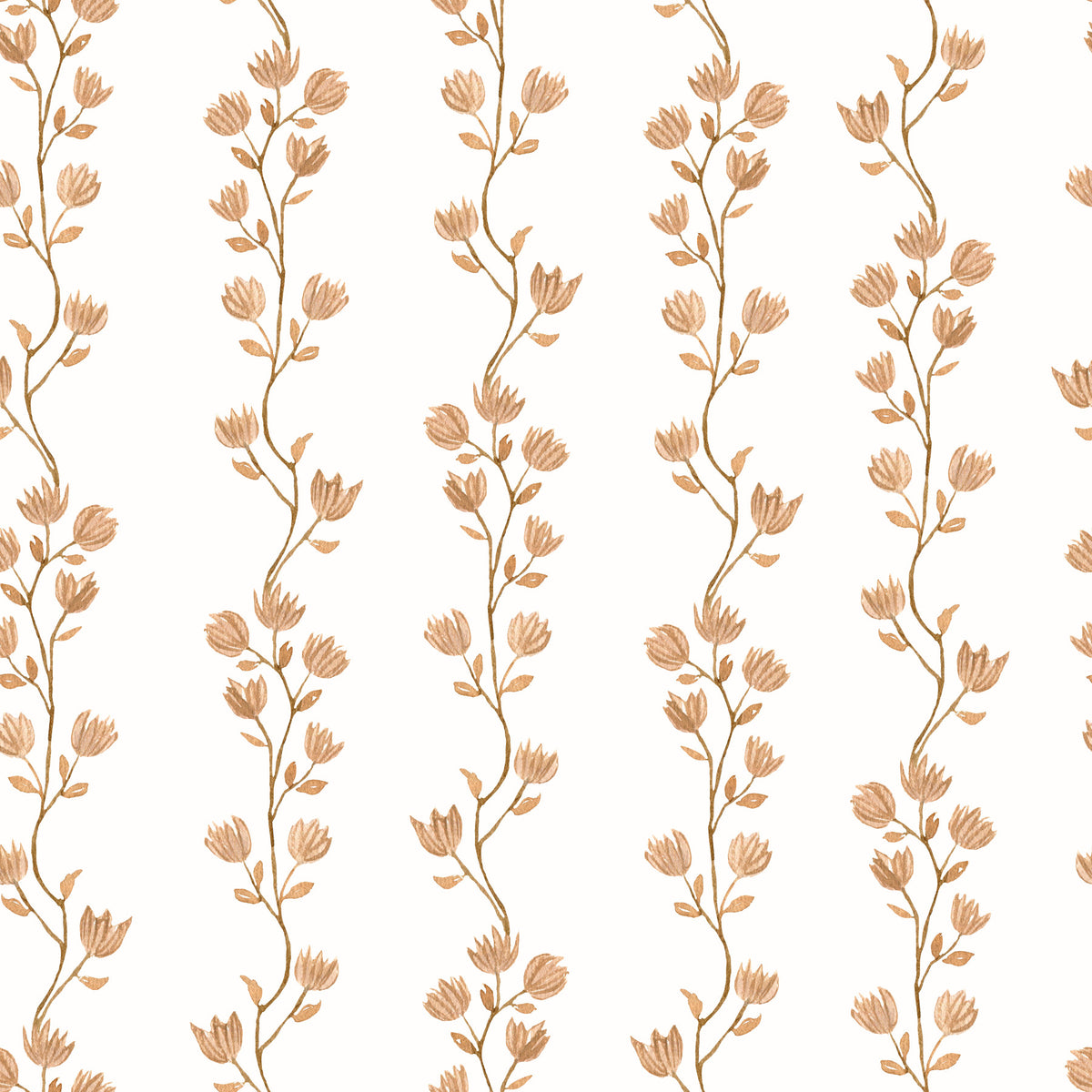 Serene Beige Botanical Vines Wallpaper⁠ in your room
