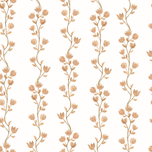Serene Beige Botanical Vines Wallpaper⁠