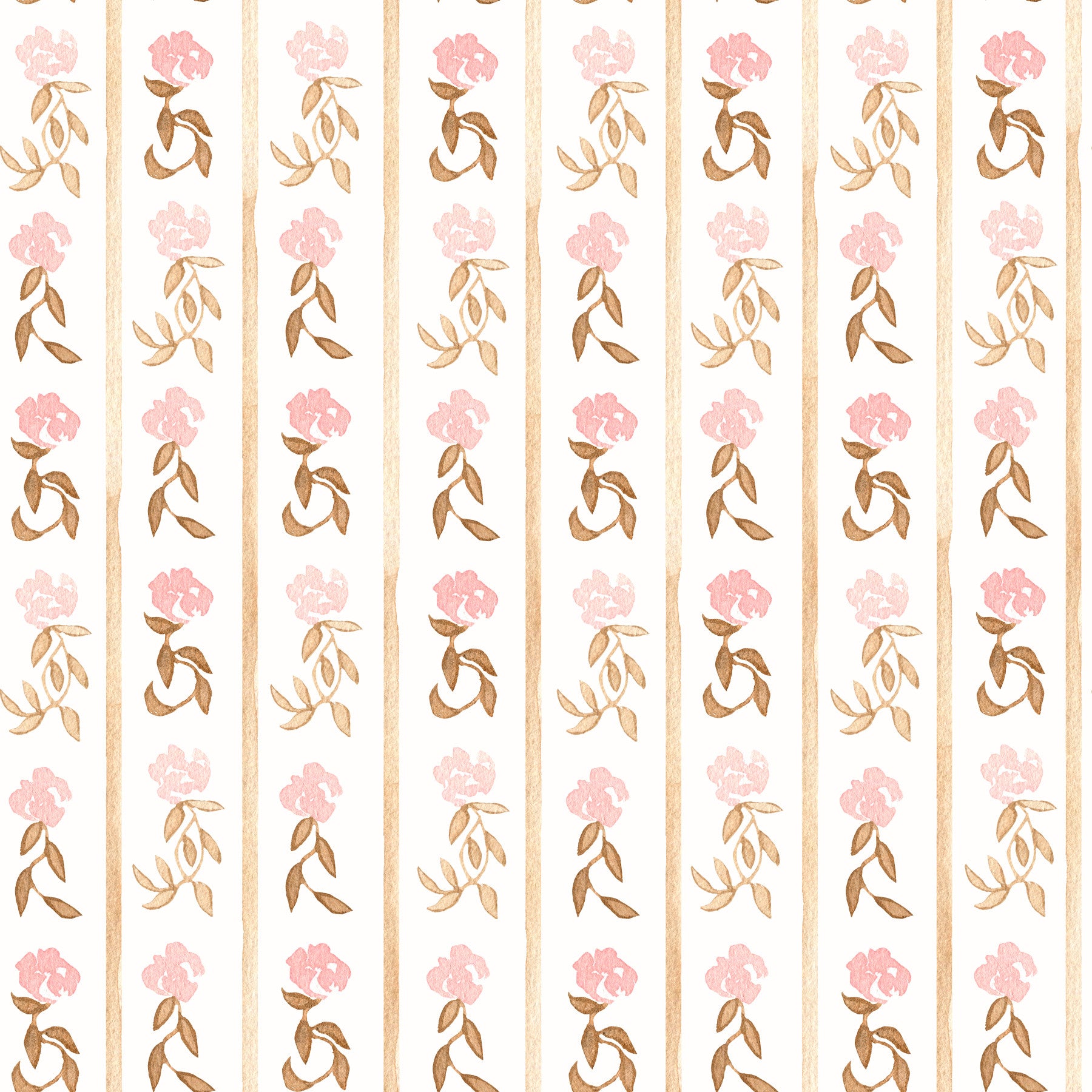 Watercolor Blush Rose Stripe Wallpaper⁠