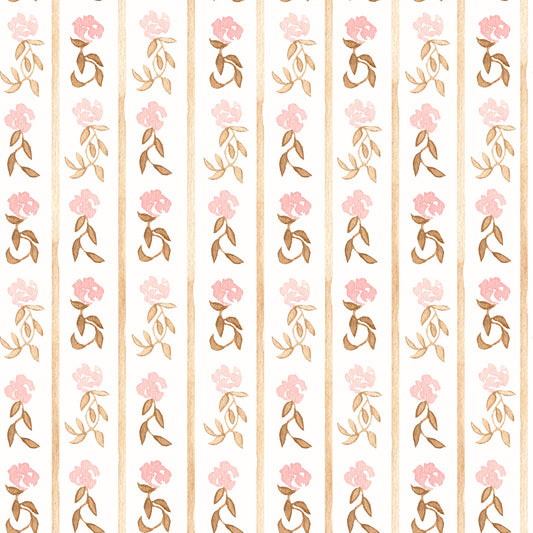 Watercolor Blush Rose Stripe Wallpaper⁠