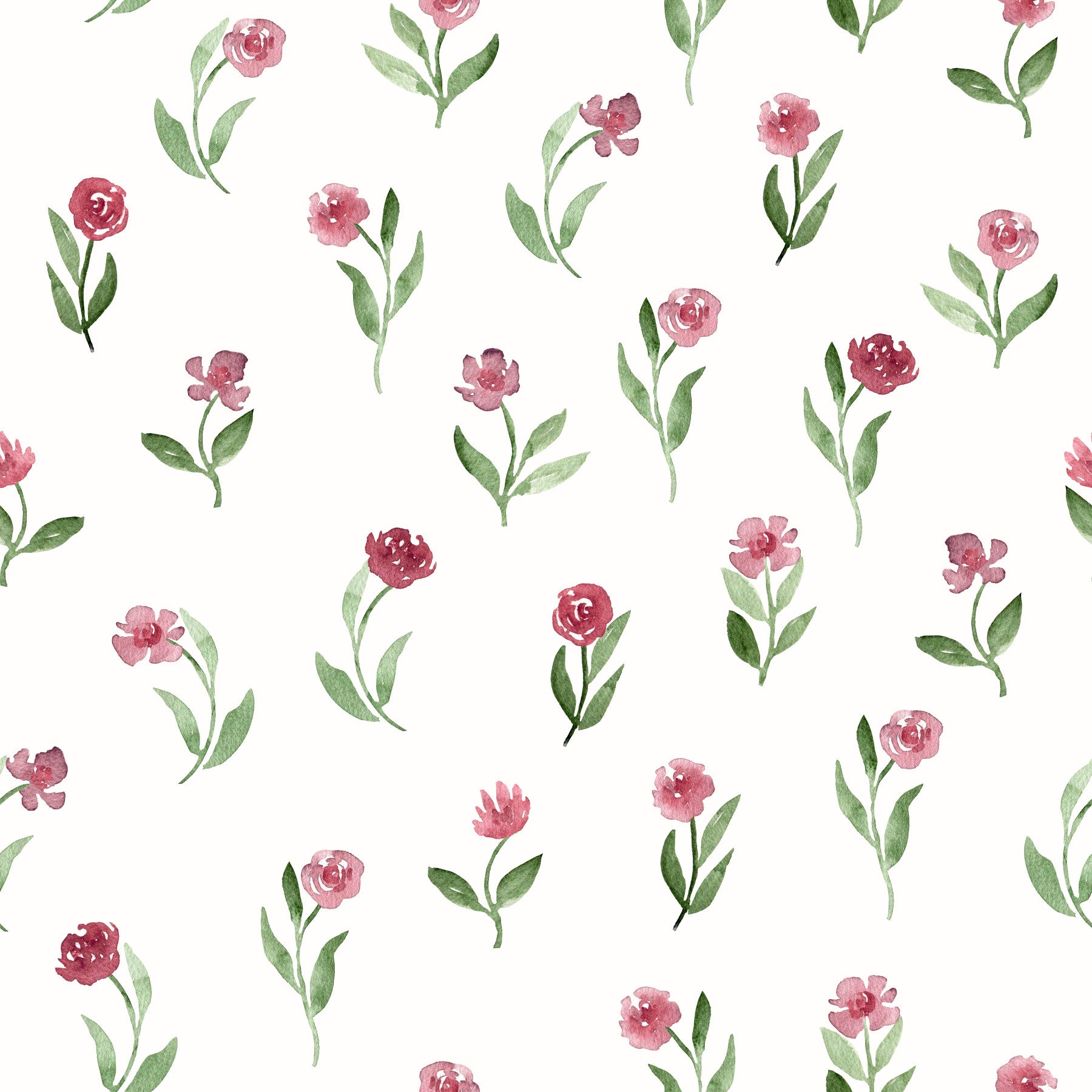 Minimalist Botanical Rose Sprigs Wallpaper⁠