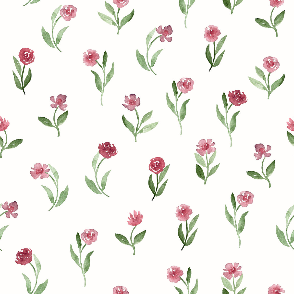 Minimalist Botanical Rose Sprigs Wallpaper⁠ in your room — zoomed