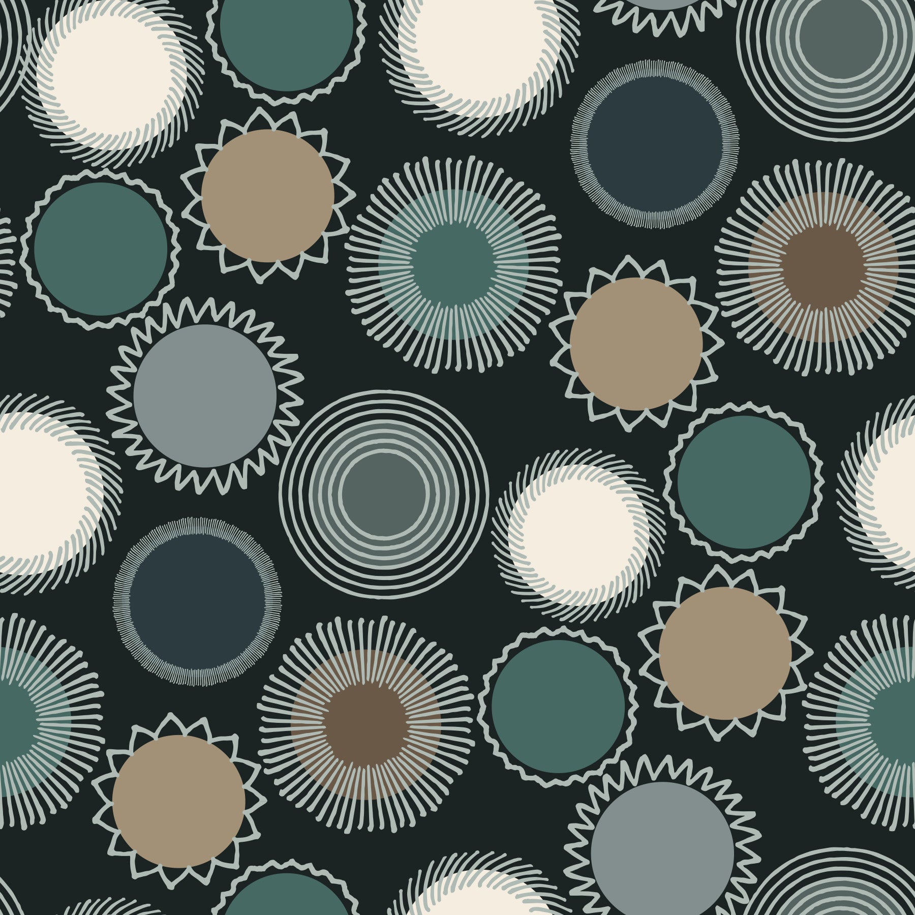 Graphic Sunburst Repeat Wallpaper⁠