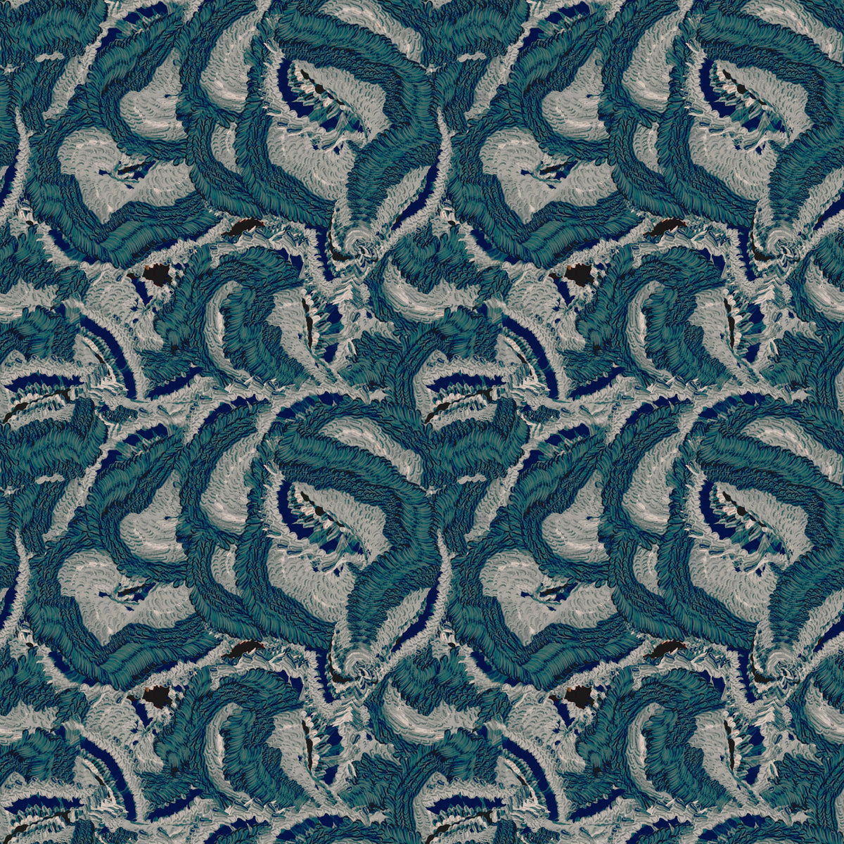 Textured Teal Waves Wallpaper⁠ in your room — zoomed