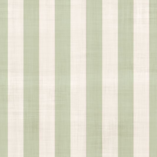 Green and White Stripe Linen Look Texture Wallpaper⁠