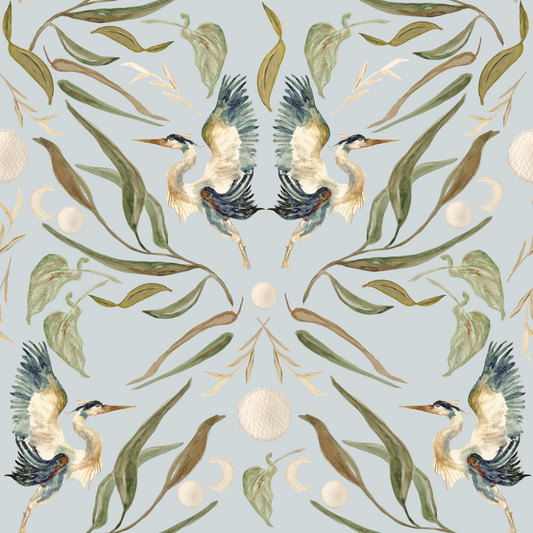 Blue Heron Moon Cycle Wallpaper⁠