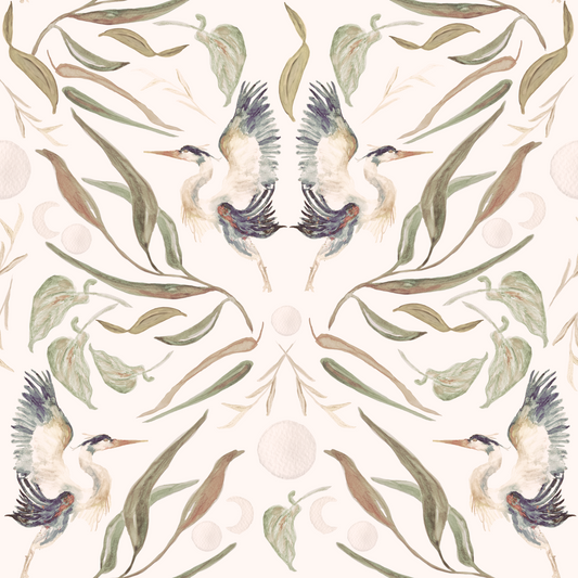 Blue Herons White Wallpaper⁠