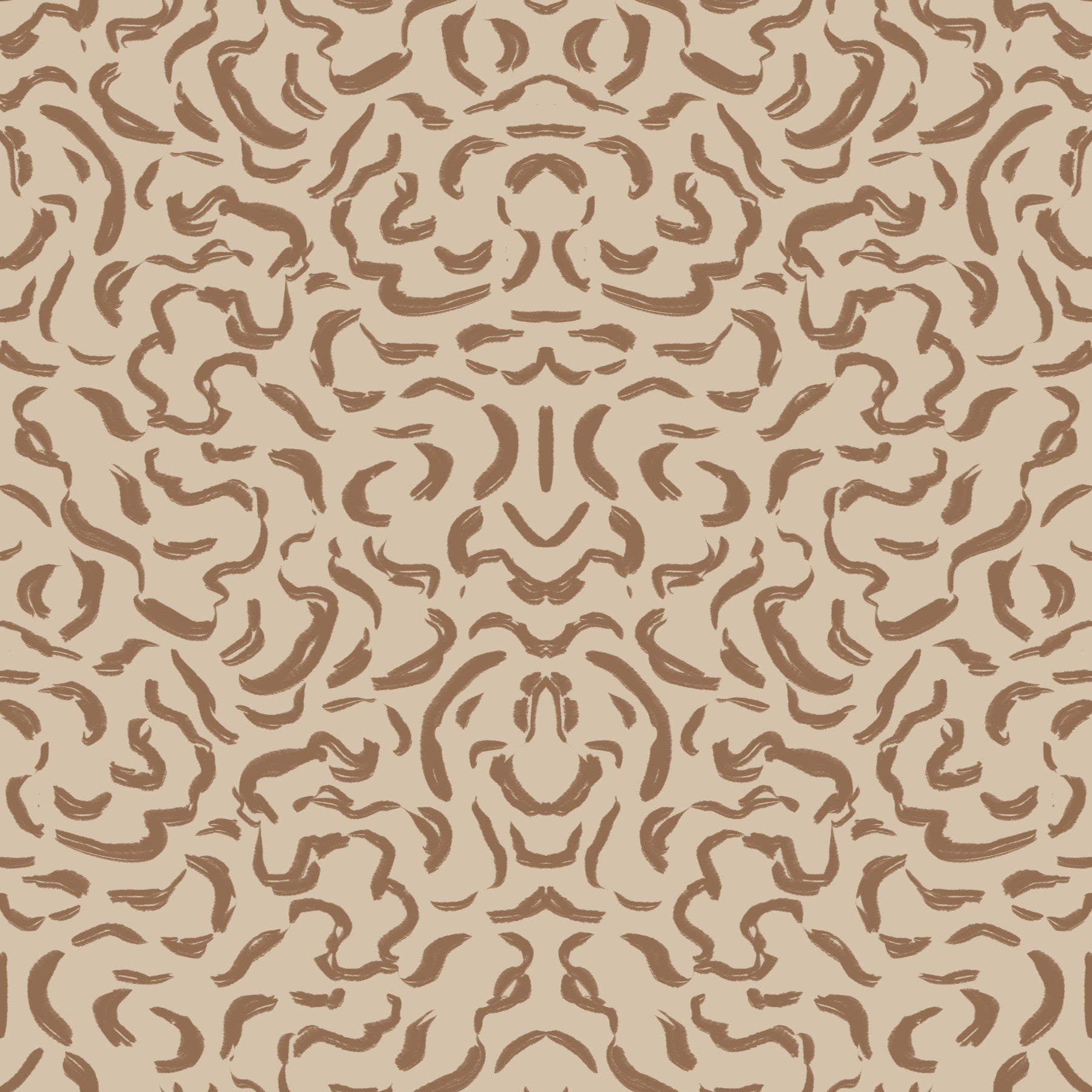 Organic Mocha Brushstroke Pattern Wallpaper⁠
