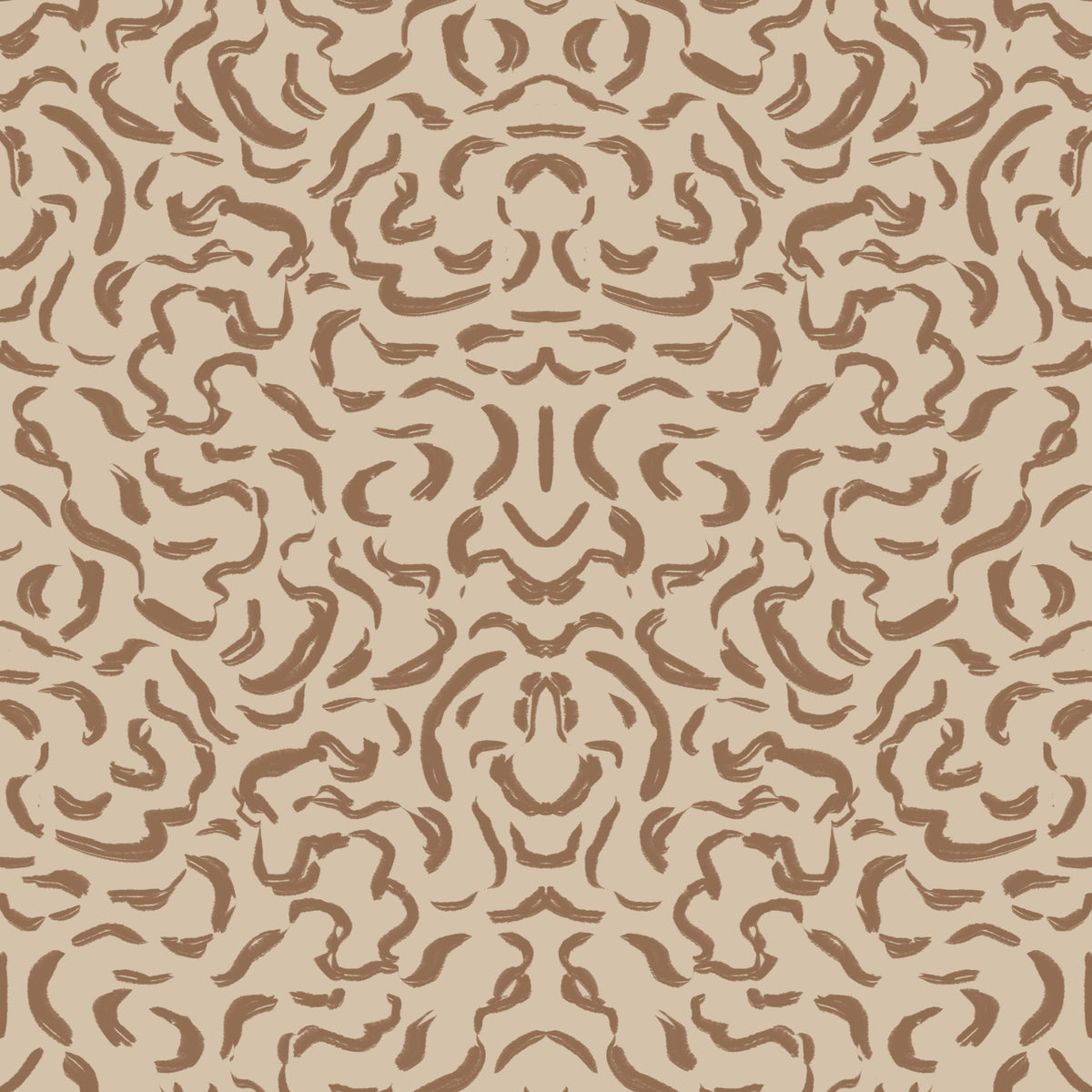 Organic Mocha Brushstroke Pattern Wallpaper⁠ in your room