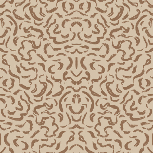 Organic Mocha Brushstroke Pattern Wallpaper⁠