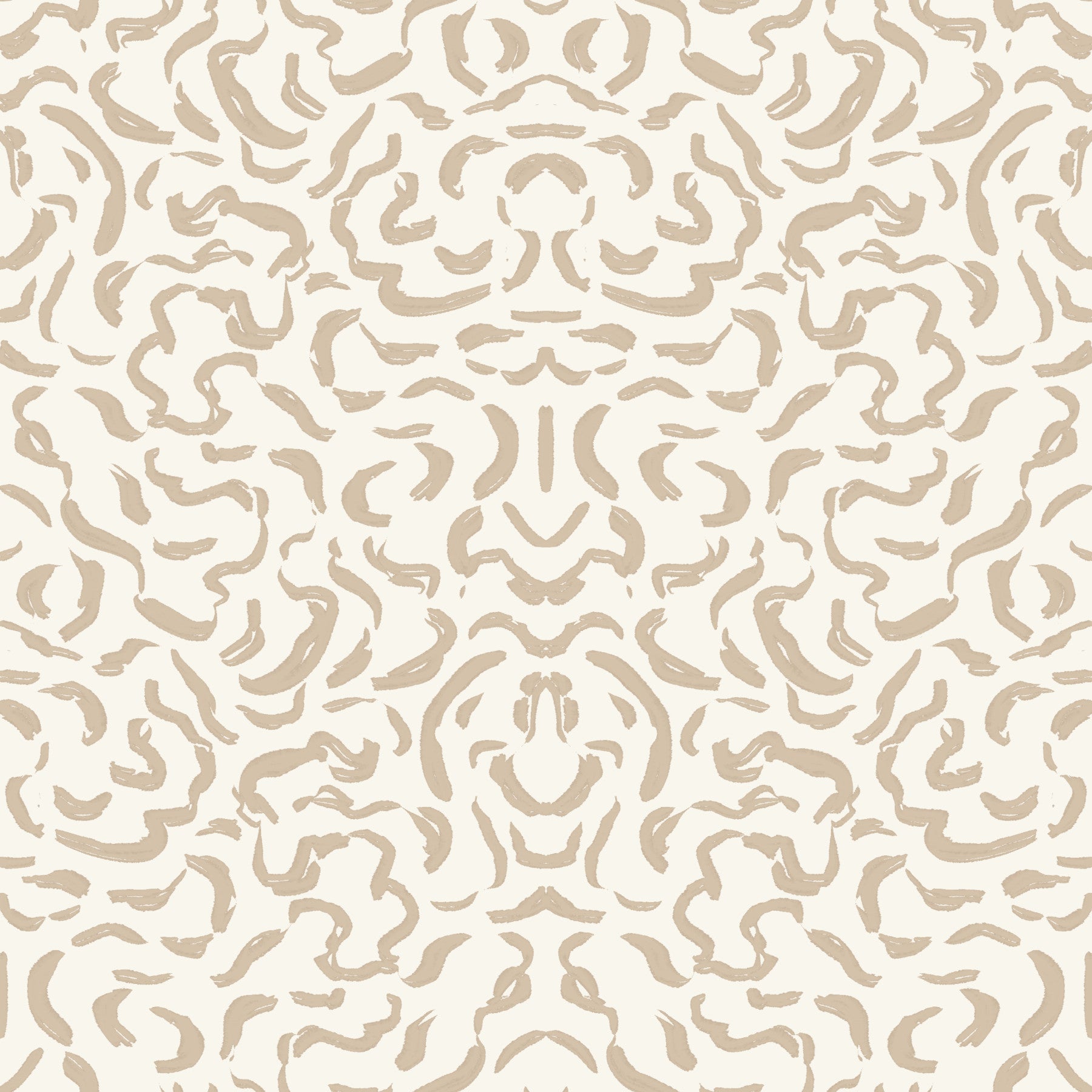 Soft Beige Hand-Drawn Curves Wallpaper⁠