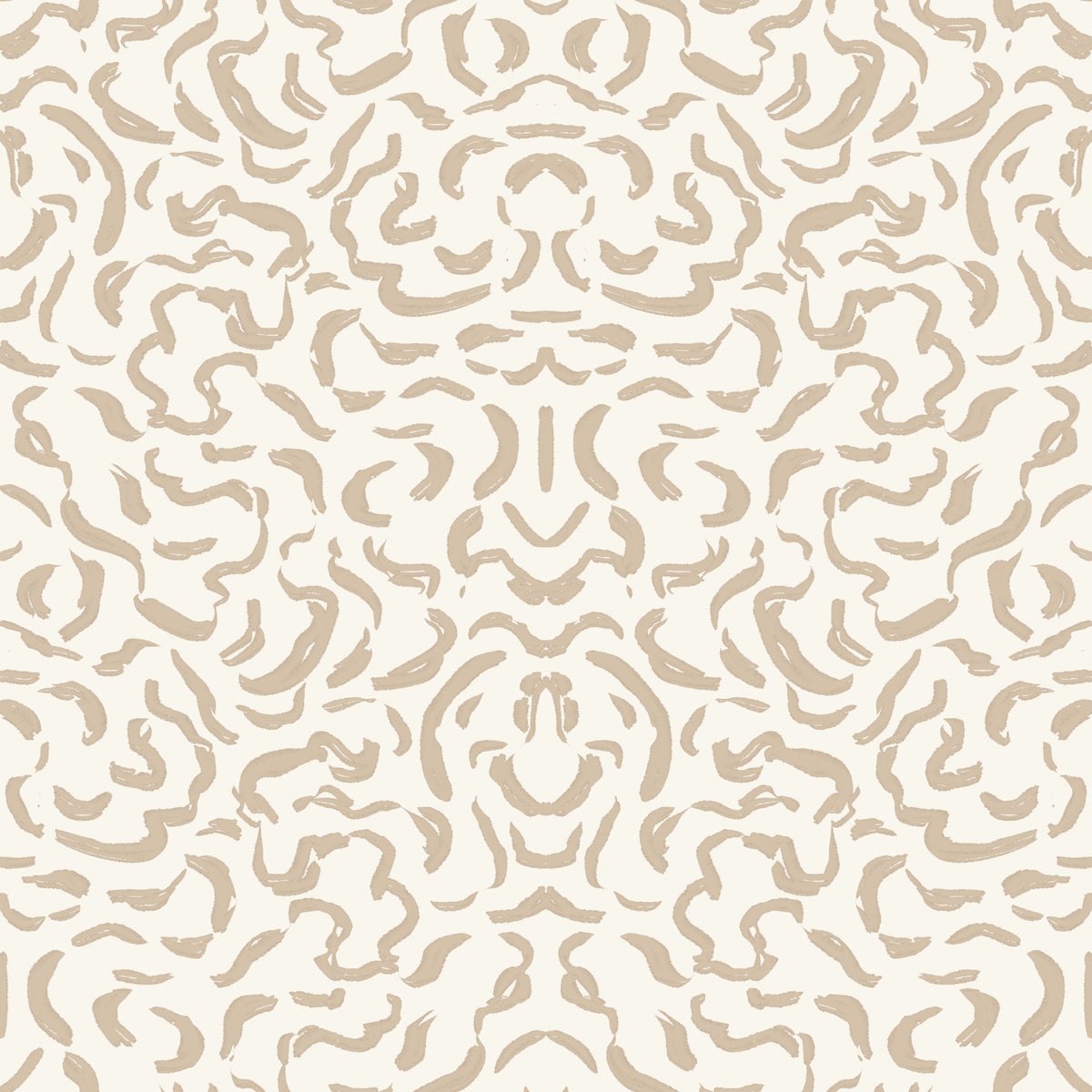 Soft Beige Hand-Drawn Curves Wallpaper⁠ in your room — zoomed