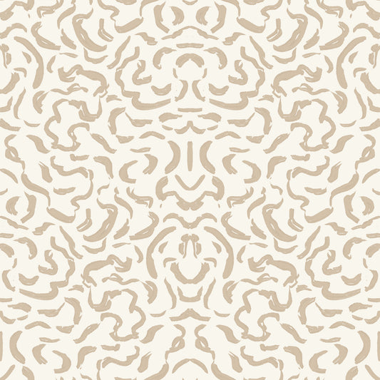 Soft Beige Hand-Drawn Curves Wallpaper⁠