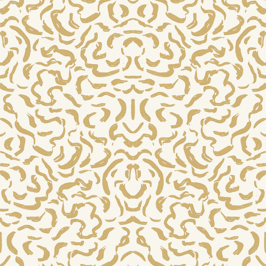 Golden Organic Brushstrokes Wallpaper⁠