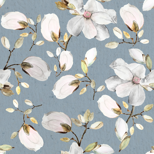 Magnolia Flowers Ocean Blue Wallpaper⁠